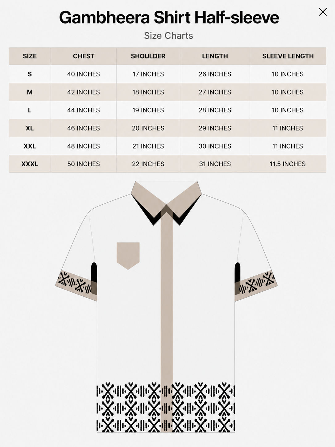 Gambheera Shirt Half-sleeve